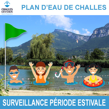 Baignade estivale réglementée au plan d'eau Challes du 25 juin au 25 août